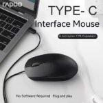 Souris filaire – optique – ambidextre – Type-C – Rapoo N100C (Original)