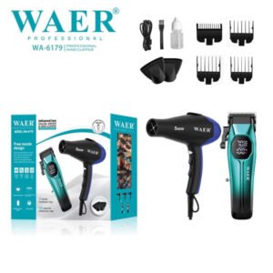 Tondeuse sans fil rechargeable avec Sèche cheveux /Sechoir professionnel – WAER WA-6179