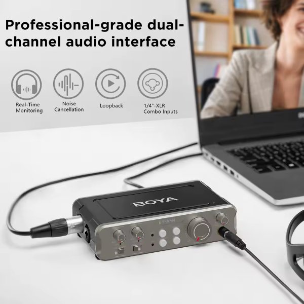 Interface audio à double canal – BOYA BY-AM4