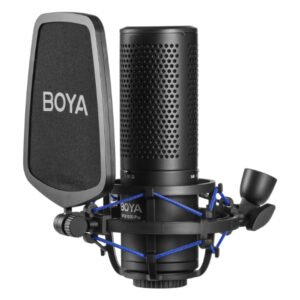 Micro studio à condensateur – Directivités multiples – XLR – Filtre anti-pop – Suspension – BOYA BY-M1000 Pro