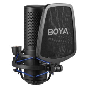 Micro studio à condensateur – Directivités multiples – XLR – Filtre anti-pop – Suspension – BOYA BY-M1000 Pro