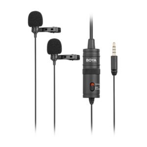 Double Micro cravate à condensateur – Directivité omnidirectionnelle – Jack 3.5 mm TRRS – BOYA BY-M1DM