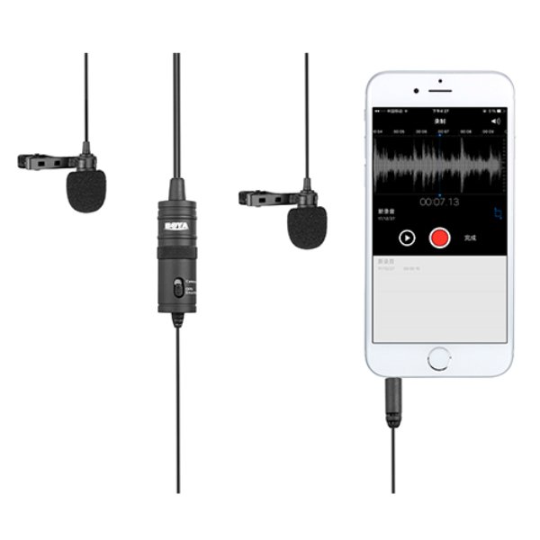 Double Micro cravate à condensateur – Directivité omnidirectionnelle – Jack 3.5 mm TRRS – BOYA BY-M1DM