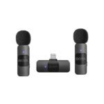 Système de micro cravate sans fil ultracompact pour 2 personnes avec connecteur Lightning – BOYA BY-V2