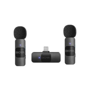 Système de micro cravate sans fil ultracompact pour 2 personnes avec connecteur Lightning – BOYA BY-V2
