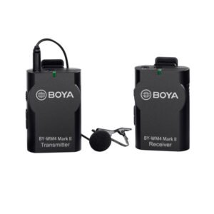Système de micro cravate sans fil omnidirectionnel, récepteur, transmetteur et câbles – BOYA BY-WM4 MARK II