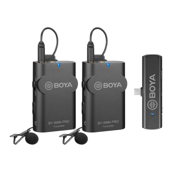 Système de micro cravate sans fil (2,4 GHz) (2 émetteurs + 1 récepteur) avec interface – BOYA BY-WM4 PRO-K6