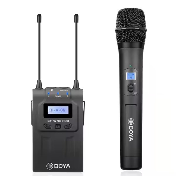 Système de micro cravate sans fil monté sur caméra (568 à 599 MHz) – BOYA BY-WM8 PRO-K3