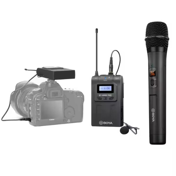 Système de micro cravate sans fil monté sur caméra (568 à 599 MHz) – BOYA BY-WM8 PRO-K4