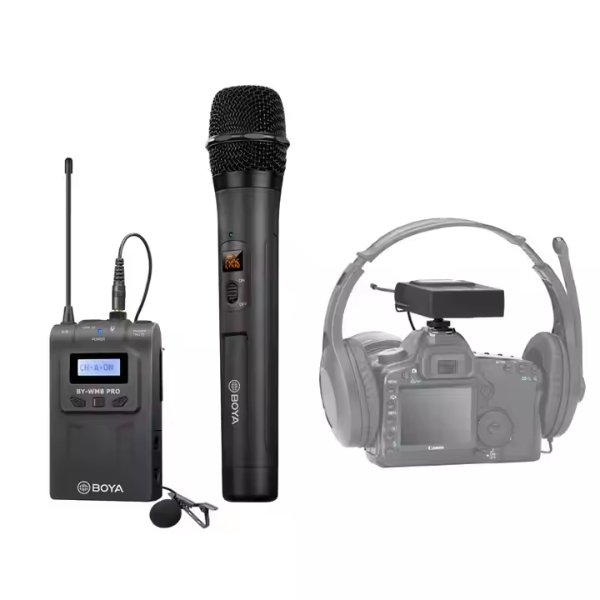 Système de micro cravate sans fil monté sur caméra (568 à 599 MHz) – BOYA BY-WM8 PRO-K4