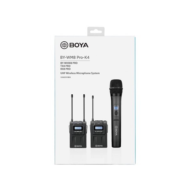 Système de micro cravate sans fil monté sur caméra (568 à 599 MHz) – BOYA BY-WM8 PRO-K4