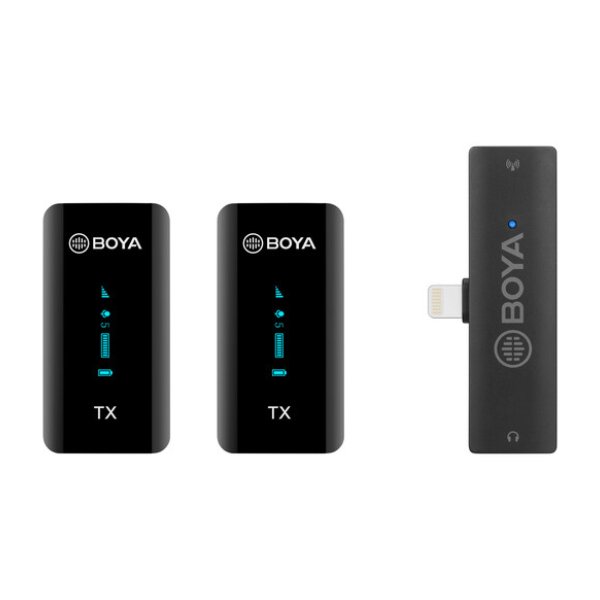 Micro cravate sans fil pour 2 personnes avec connecteur Lightning pour appareils iOS (2,4 – BOYA BY-XM6-S4
