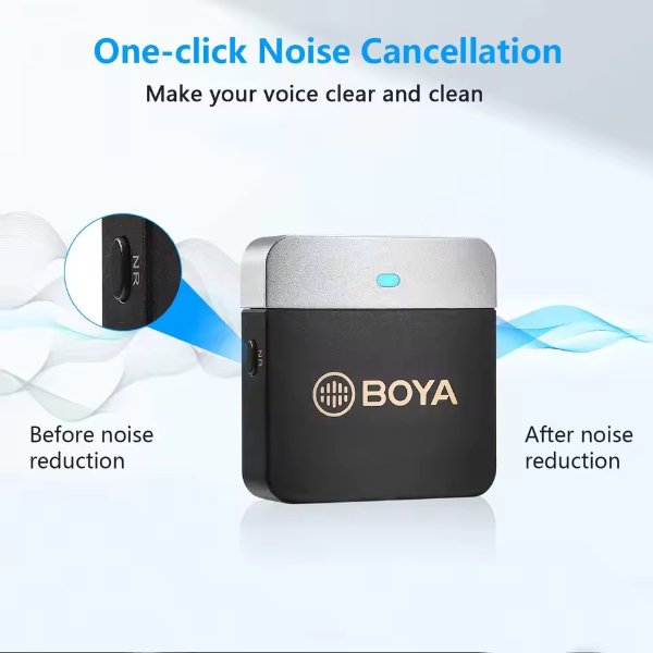 Système de micro cravate sans fil omnidirectionnel, pour 1 personne avec connecteur – BOYA BY‑M1V5