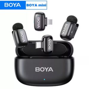 Système de micro cravate sans fil omnidirectionnel, pour 2 personnes avec connecteur – BOYA Mini-12