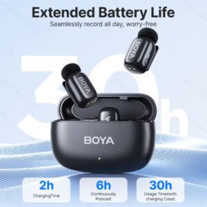 Système de micro cravate sans fil omnidirectionnel, pour 2 personnes avec connecteur – BOYA Mini-12