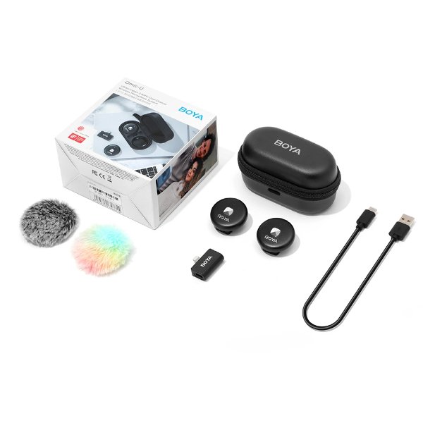 Système de micro cravate sans fil omnidirectionnel, pour 2 personnes avec connecteur – BOYA OMIC-D