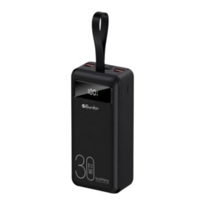 Power Bank 30000mAh Noir Avec 2 Sorties Cable Type-C & Cable Lightning Et 2 Sorties USB & – Baraka BRK-PB03 Noir (30000MAH)