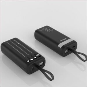 Power Bank 30000mAh Noir Avec 3 Sorties Cable Type-C + Cable Lightning & Cable Micro Et 1 – Baraka BRK-PB05 Noir (30000MAH)