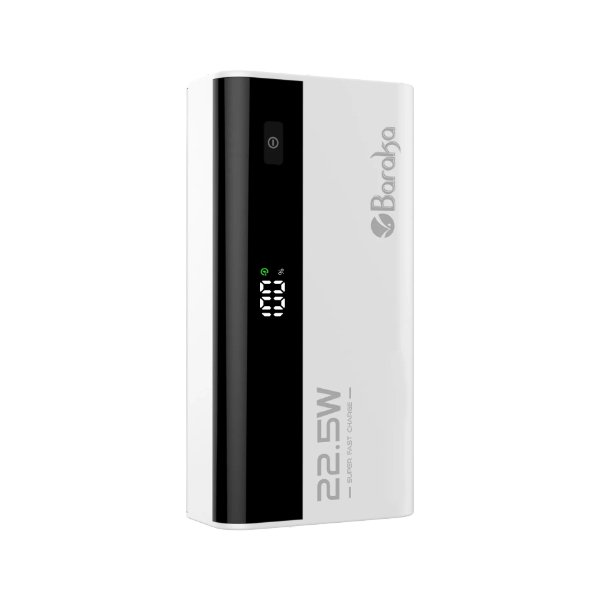 Power Bank 5000mAh Blanc Avec 1 Entrée Micro/Type-C Et 1 Sortie USB + 1 Sortie Type-C – Baraka BRK-PB11 Blanc (5000MAH)