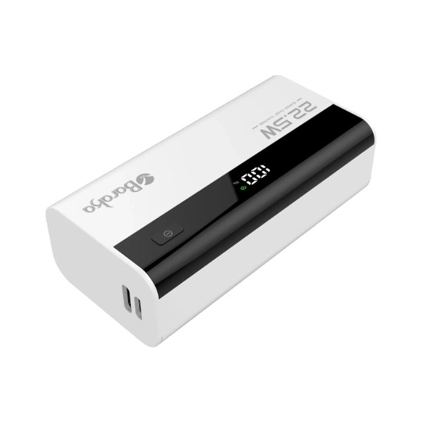 Power Bank 5000mAh Blanc Avec 1 Entrée Micro/Type-C Et 1 Sortie USB + 1 Sortie Type-C – Baraka BRK-PB11 Blanc (5000MAH)