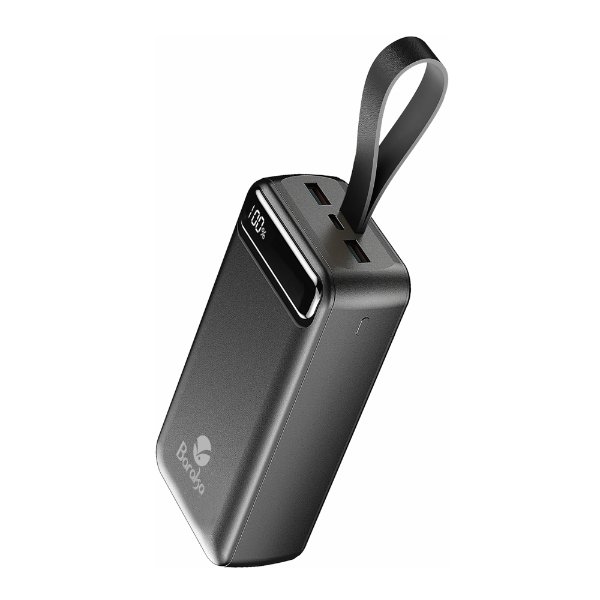 Power Bank 30000mAh Noir Avec 1 Entrée Micro/Type-C Et 2 Sorties USB – Baraka BRK-PB24 Noir (30000MAH)