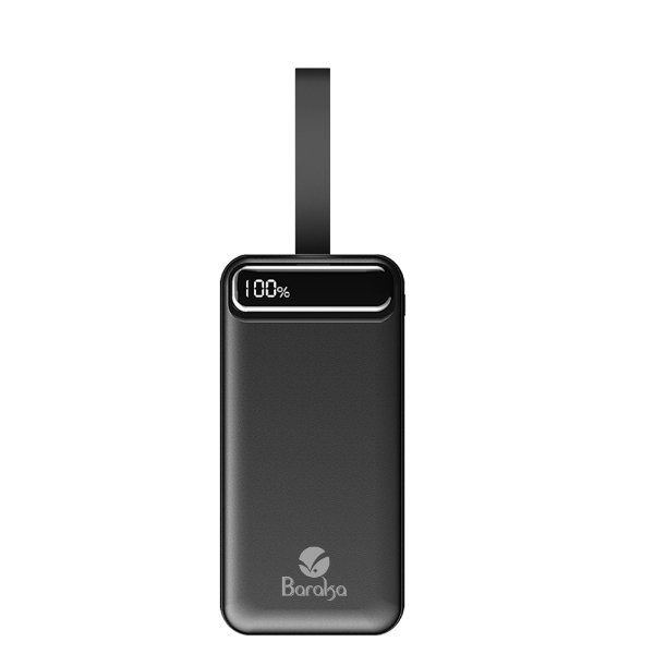 Power Bank 30000mAh Noir Avec 1 Entrée Micro/Type-C Et 2 Sorties USB – Baraka BRK-PB24 Noir (30000MAH)