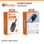 Power Bank 30000mAh Noir Avec 1 Entrée Micro/Type-C Et 2 Sorties USB – Baraka BRK-PB24 Noir (30000MAH)
