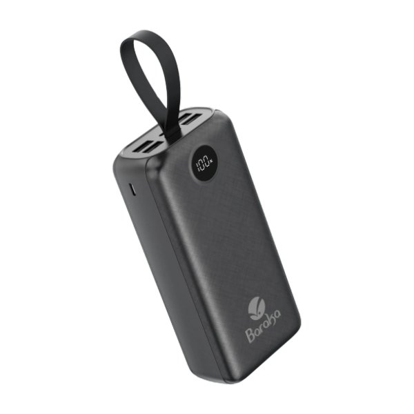 Power Bank 30000mAh Noir Avec 1 Entrée Micro/Type-C Et 4 Sorties USB – Baraka BRK-PB27 Noir (30000MAH)