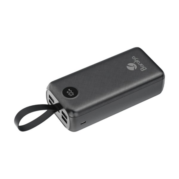 Power Bank 30000mAh Noir Avec 1 Entrée Micro/Type-C Et 4 Sorties USB – Baraka BRK-PB27 Noir (30000MAH)