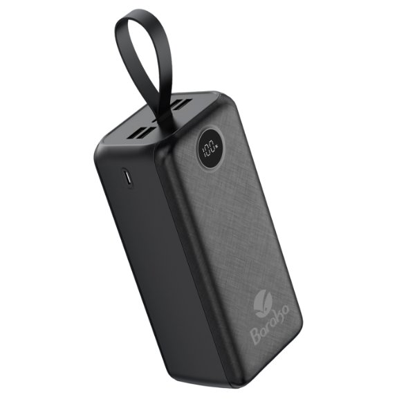Power Bank 40000mAh Noir Avec 1 Entrée Micro/Type-C Et 4 Sorties USB – Baraka BRK-PB28 Noir (40000MAH)