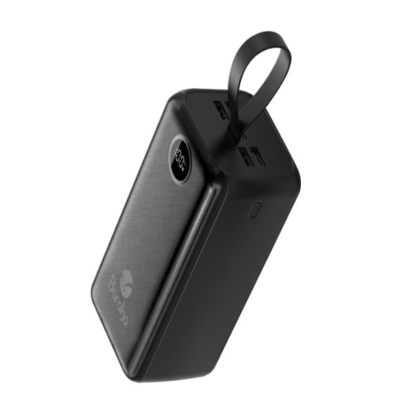 Power Bank 40000mAh Noir Avec 1 Entrée Micro/Type-C Et 4 Sorties USB – Baraka BRK-PB28 Noir (40000MAH)