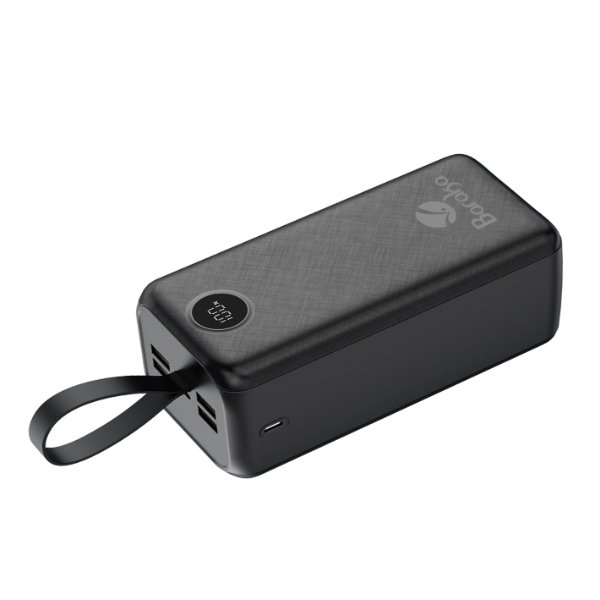 Power Bank 40000mAh Noir Avec 1 Entrée Micro/Type-C Et 4 Sorties USB – Baraka BRK-PB28 Noir (40000MAH)