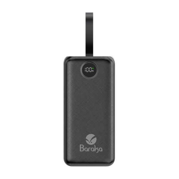 Power Bank 50000mAh Noir Avec 1 Entrée Micro/Type-C Et 4 Sorties USB – Baraka BRK-PB29 Noir (50000MAH)