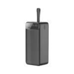 Power Bank 40000mAh Noir Avec 2 Sorties Cable Type-C & Cable Lightning Et 2 Sorties USB & – Baraka BRK-PB35 Noir (40000MAH)
