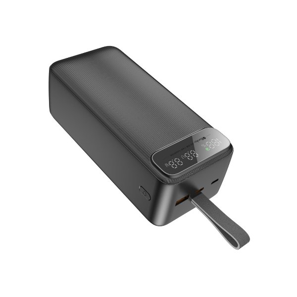 Power Bank 40000mAh Noir Avec 2 Sorties Cable Type-C & Cable Lightning Et 2 Sorties USB & – Baraka BRK-PB35 Noir (40000MAH)
