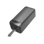 Power Bank 40000mAh Noir Avec 2 Sorties Cable Type-C & Cable Lightning Et 2 Sorties USB & – Baraka BRK-PB35 Noir (40000MAH)