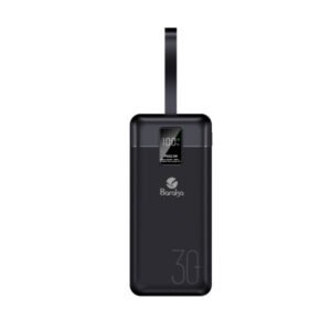 Power Bank 30000mAh Noir Avec 2 Entrées Type-C & Micro + 2 Sorties USB 1/2 & Type-C – Baraka BRK-PB37 Noir (30000MAH)