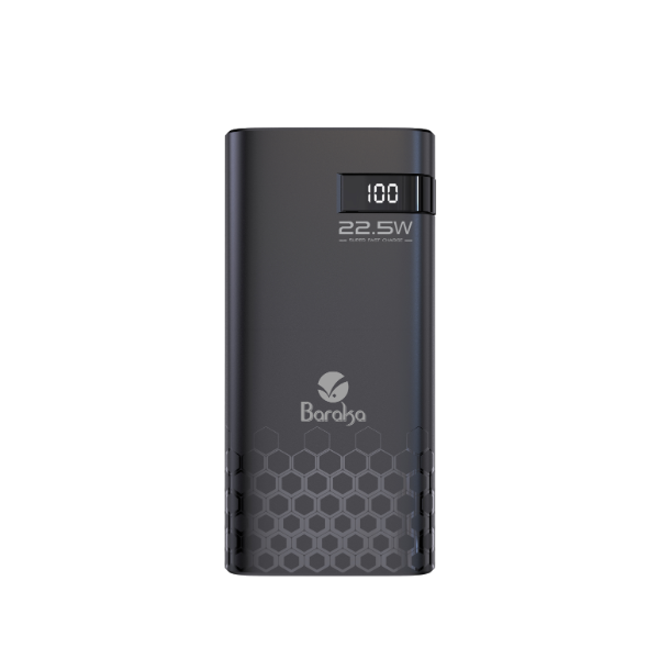 Power Bank 20000mAh Noir Avec 2 Entrées Type-C & Micro + 2 Sorties USB 1/2 & Type-C – Baraka BRK-PB42 Noir (20000MAH)