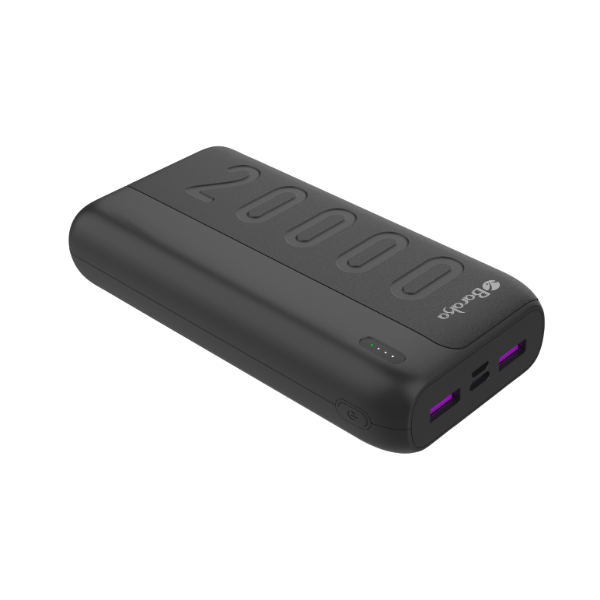 Power Bank 20000mAh Noir Avec 2 Entrées Type-C & Micro + 2 Sorties USB 1/2 & Type-C – Baraka BRK-PB43 Noir (20000MAH)