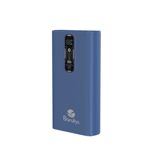 Power Bank 20000mAh Noir Avec 1 Entrée Type-C + 2 Sorties USB 1/2 & Type-C – Baraka BRK-PB49 Noir (20000MAH)