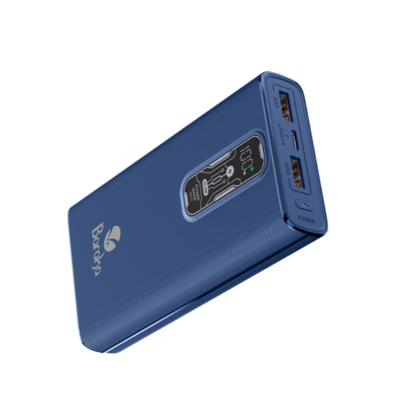 Power Bank 20000mAh Noir Avec 1 Entrée Type-C + 2 Sorties USB 1/2 & Type-C – Baraka BRK-PB49 Noir (20000MAH)