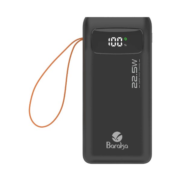 Power Bank 50000mAh Noir Avec 1 Entrée Type-C & Lightning + 1 Sortie Type-C Et 1 Sortie – Baraka BRK-PB55 Noir (50000MAH)