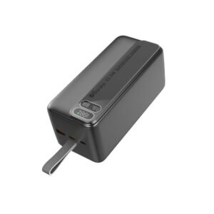 Power Bank 50000mAh Noir Avec 2 Sorties Cable Type-C & Cable Lightning Et 2 Sorties USB & – Baraka BRK-PB56 Noir (50000MAH)
