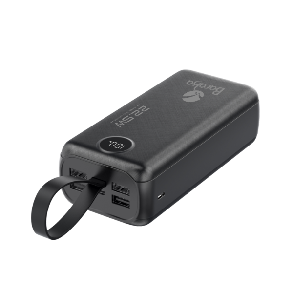 Power Bank 40000mAh Noir Avec 2 Entrées Type-C & Micro + 2 Sorties USB 1/2/3/4 & Type-C – Baraka BRK-PB57 Noir (40000MAH)