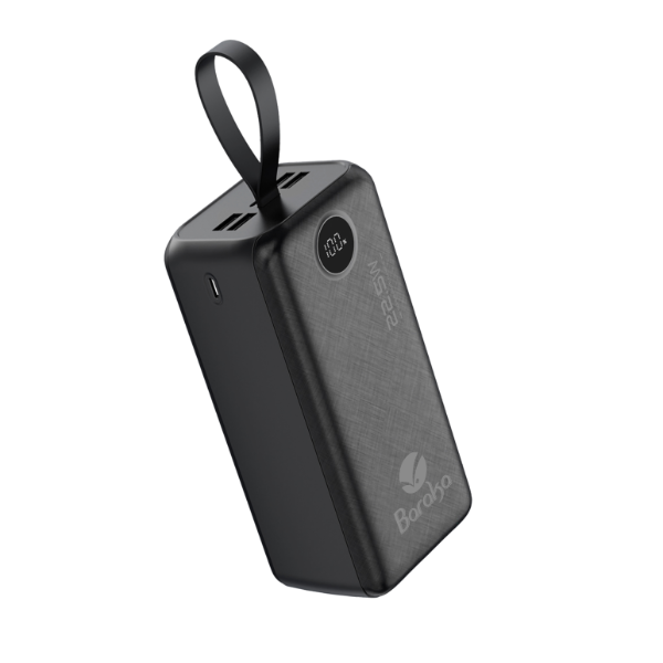 Power Bank 40000mAh Noir Avec 2 Entrées Type-C & Micro + 2 Sorties USB 1/2/3/4 & Type-C – Baraka BRK-PB57 Noir (40000MAH)