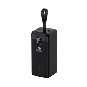 Power Bank 50000mAh Noir Avec 2 Entrées Type-C & Micro + 2 Sorties USB 1/2 & Type-C – Baraka BRK-PB59 Noir (50000MAH)