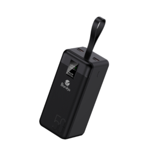 Power Bank 50000mAh Noir Avec 2 Entrées Type-C & Micro + 2 Sorties USB 1/2 & Type-C – Baraka BRK-PB59 Noir (50000MAH)