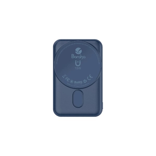 Power Bank Sans Fil 5000mAh Bleu Avec 1 Entrée Type-C Et Lightning + 1 Sortie Type-C Et – Baraka BRK-PB99 Bleu (5000MAH)