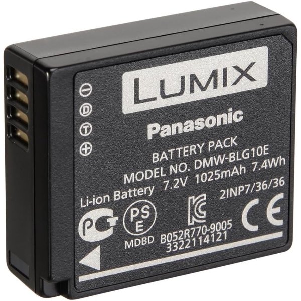 Batterie Li-ion Panasonic DMW-BLG10 pour certains appareils photo Lumix (7,2 V, 1 025 mAh) – Batterie Panasonic Lumix DMW-BLG10