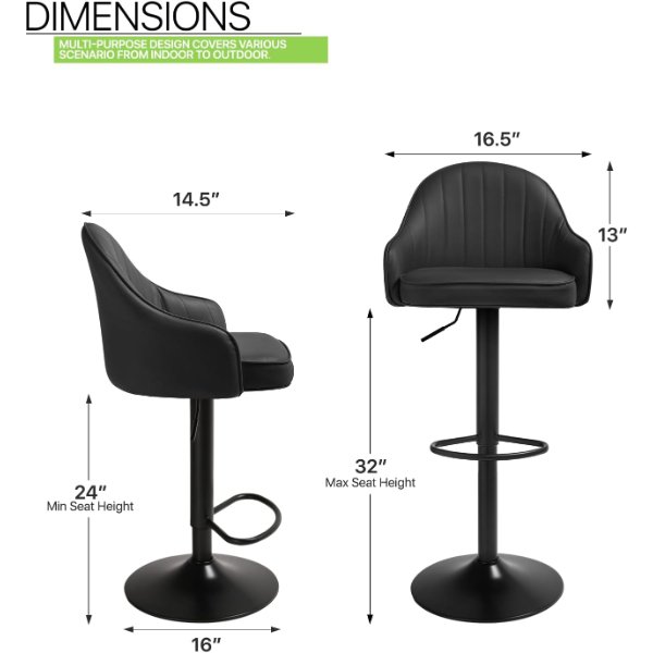 Chaise Tabouret Réglable Pivotante avec Repose-pieds – Chaise Tabouret CC-6006